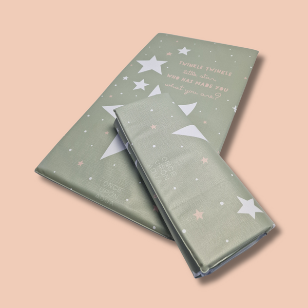 Travel Changing Mat - Twinkle Twinkle Little Star / Olive Green