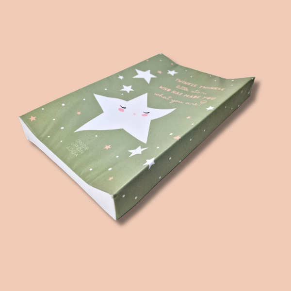 Anti-Roll Changing Mat - Twinkle Twinkle Little Star - Olive Green