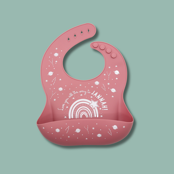 'Love you all the way to Jannah'  Soft Silicone Baby Bib