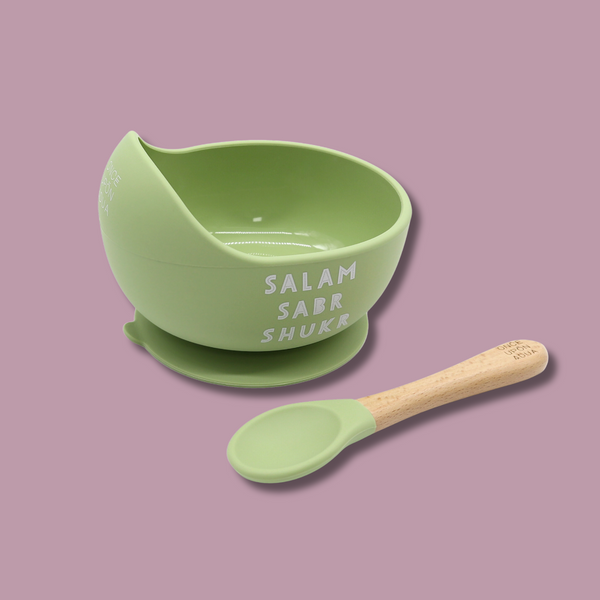'SALAM. SABR. SHUKR.'  Luxe Silicone Bowl & Spoon Set