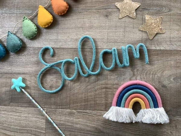 'Salam' Scandi Hand Knitted Wire Word