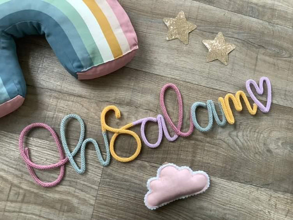 'Oh Salam' Knitted Wire Word - Multicolour