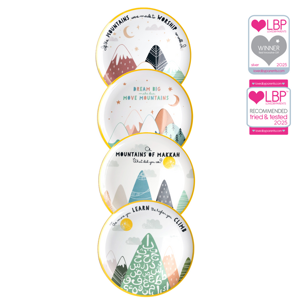 Kids Melamine Party Set - Mountain Collection / Set of 4 plates